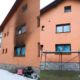 Čištění zakouřené stěny s Isokor Facade Plus - Ohořelá budova před a po čištění s Facade Plus